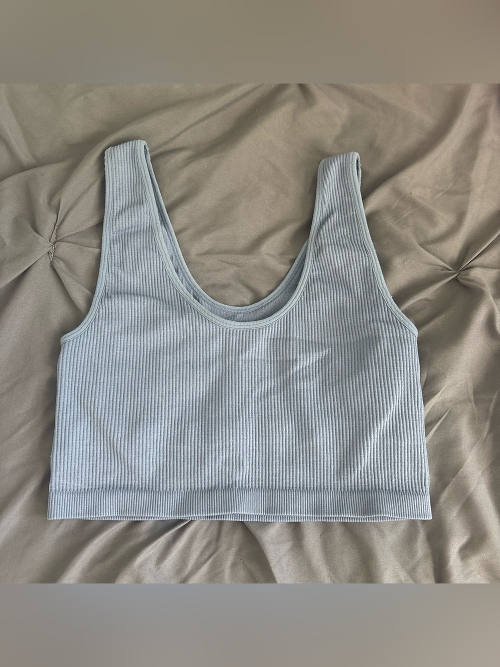 Forever 21 Light Blue Ribbed Crop Tank